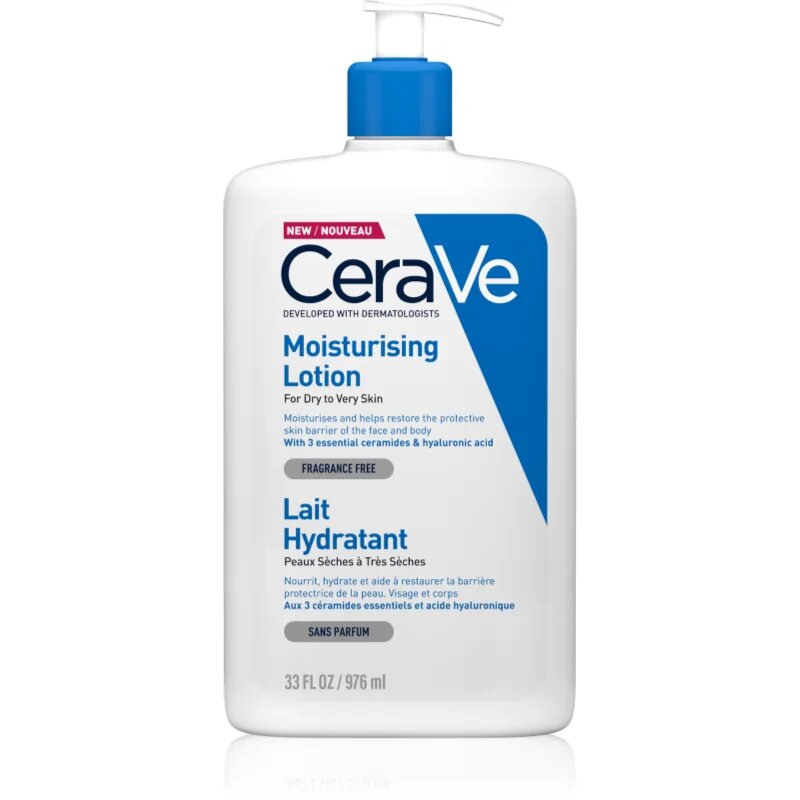 CeraVe Moisturizers Lotion hydratační mléko na tělo a obličej pro suchou až velmi suchou pokožku 976 ml