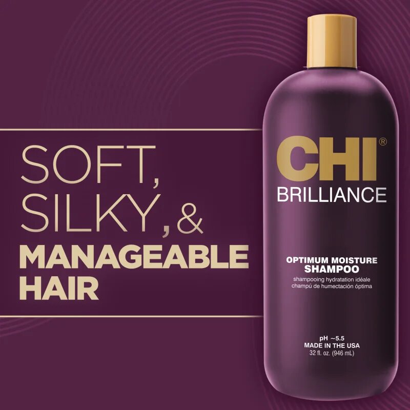 CHI Brilliance Optimum Moisture Shampoo hydratační šampon pro lesk a hebkost vlasů 355 ml