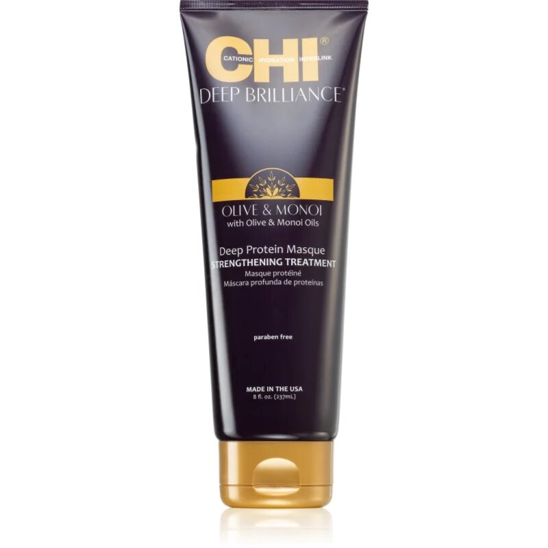 CHI Brilliance Strengthening Treatment posilující maska pro oslabené poškozené vlasy a roztřepené konečky s olivovým olejem 237 ml