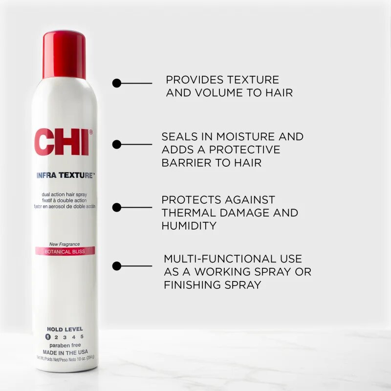 CHI Infra Botanical Bliss Texture Hair Spray sprej na vlasy pro tepelnou úpravu vlasů 284 g