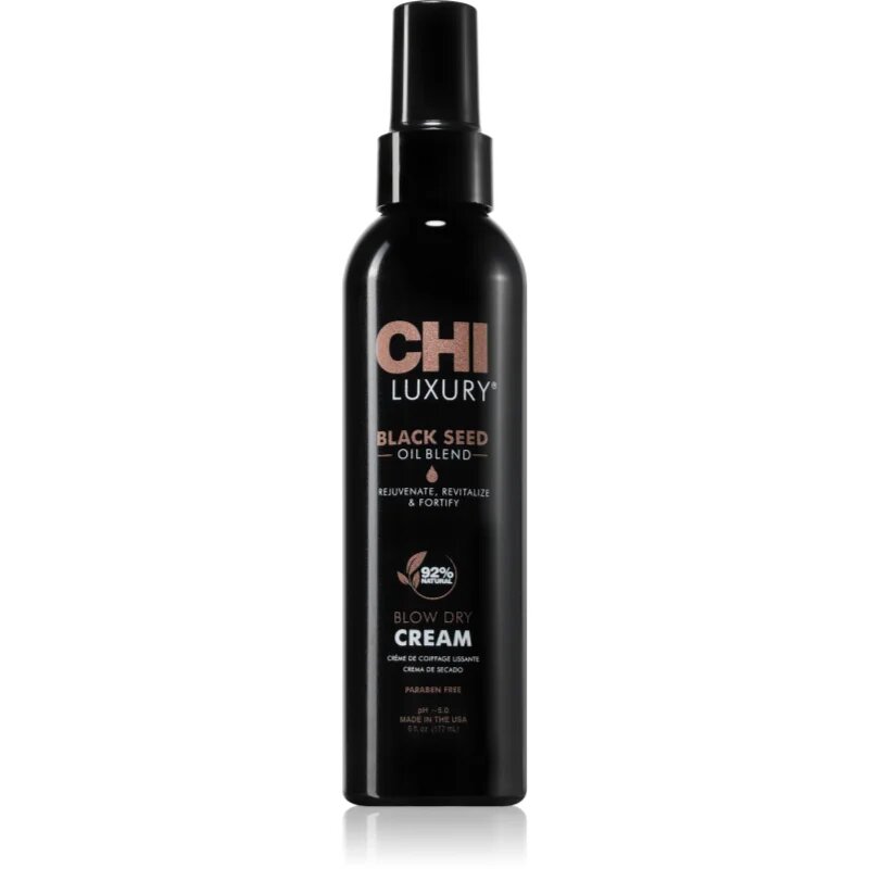 CHI Luxury Black Seed Oil Blow Dry Cream vyživující a termoochranný krém pro uhlazení vlasů 177 ml