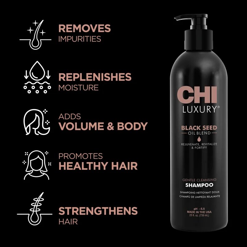 CHI Luxury Black Seed Oil Gentle Cleansing Shampoo jemný čisticí šampon 739 ml