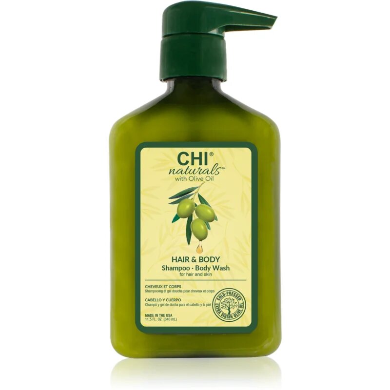 CHI Olive Naturals Hair & Body Shampoo šampon a sprchový gel s olivovým olejem 2 v 1 340 ml