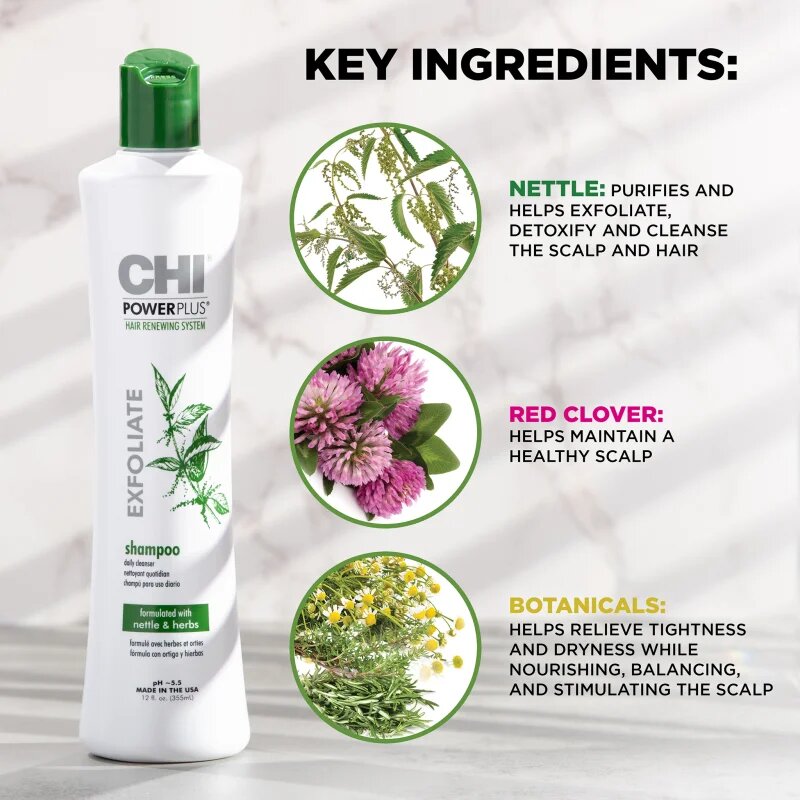 CHI Power Plus Exfoliate Shampoo exfoliační šampon pro obnovu pokožky hlavy 355 ml