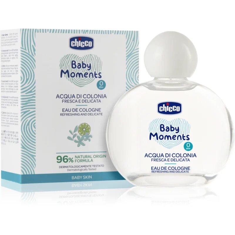 Chicco Baby Moments Refreshing and Delicate kolínská voda pro děti od narození 100 ml