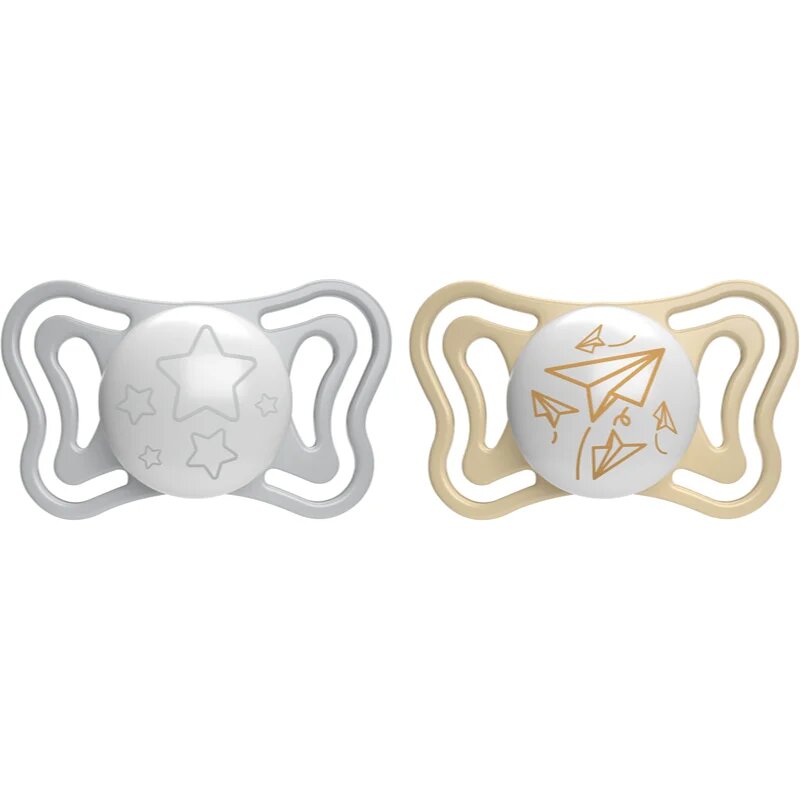 Chicco Physio Light Physio Forma Night dudlík 6-16 m Grey/Gold 2 ks
