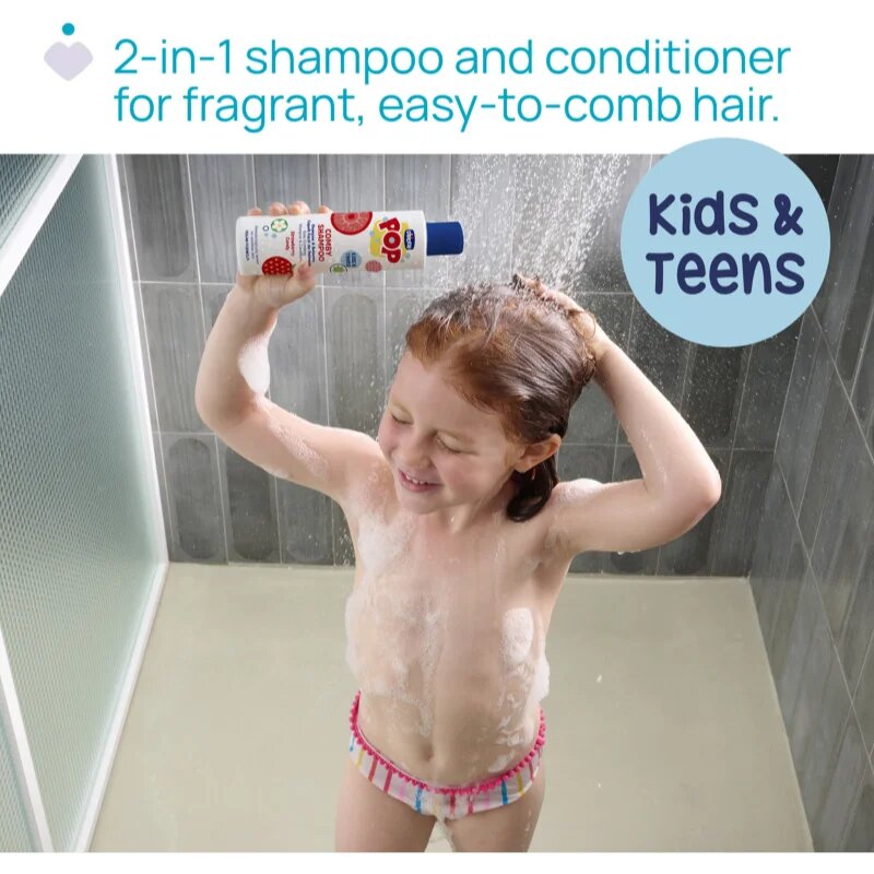 Chicco Pop Comby Shampoo & Conditioner šampon a kondicionér Strawberry 250 ml
