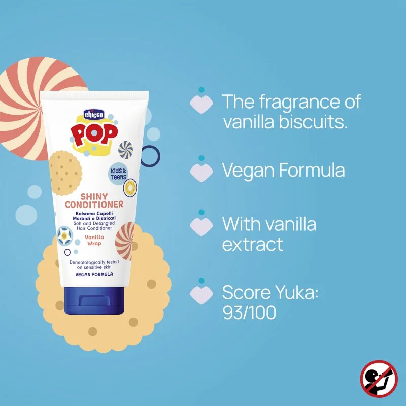 Chicco Pop Vanilla Wrap kondicionér na vlasy pro děti 150 ml