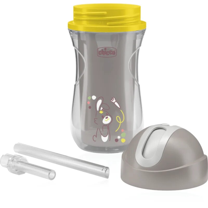 Chicco Sport Cup 14m+ hrnek s brčkem Grey 266 ml