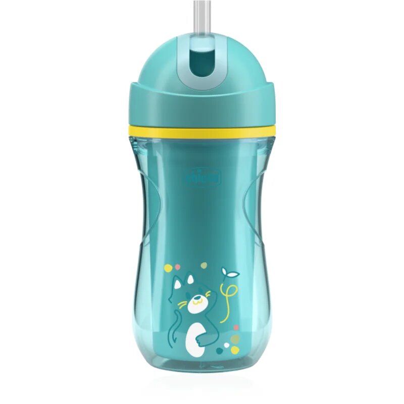 Chicco Sport Cup 14m+ hrnek s brčkem Teal 266 ml