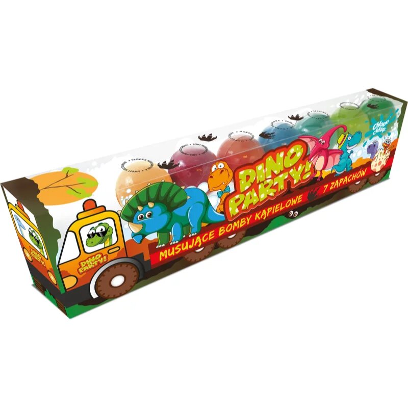 Chlapu Chlap Dino Truck šumivé koule do koupele pro děti 7x50 g