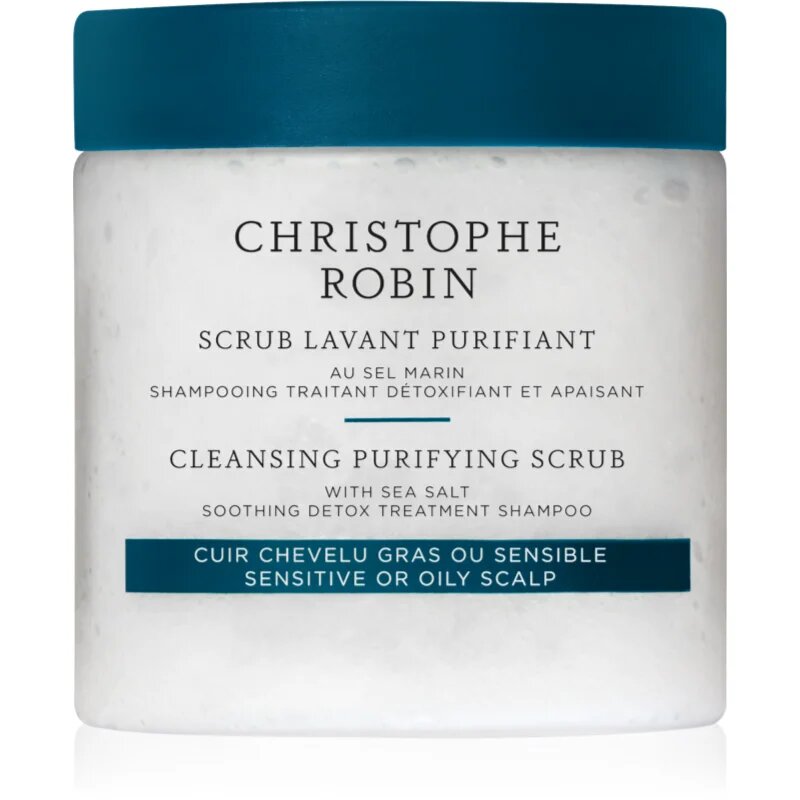Christophe Robin Purifying Scrub With Sea Salt hloubkově čisticí peeling s mořskou solí 250 ml