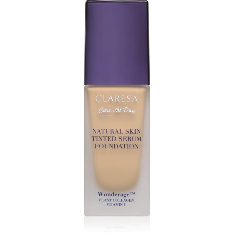 Claresa Care All Day Natural Skin Tinted Serum Foundation lehký tónovací fluid pro přirozený vzhled odstín 2WO Medium Olive 32 ml