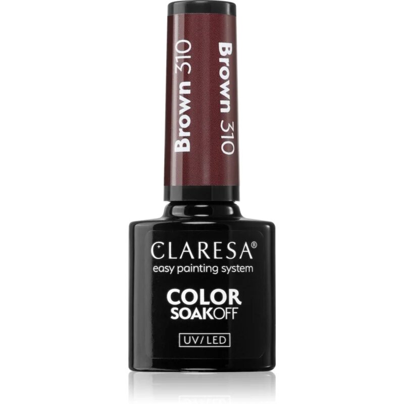 Claresa SoakOff UV/LED Color Brown gelový lak na nehty odstín 310 5 g