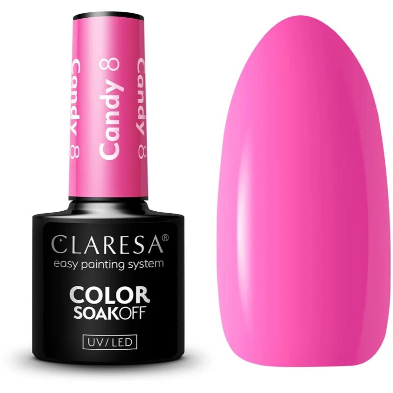Claresa SoakOff UV/LED Color Candy gelový lak na nehty odstín 8 5 g