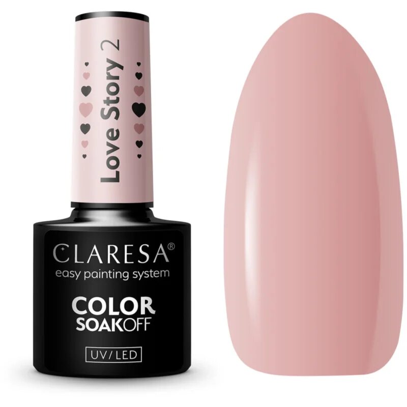 Claresa SoakOff UV/LED Color Love Story gelový lak na nehty odstín 2 5 g