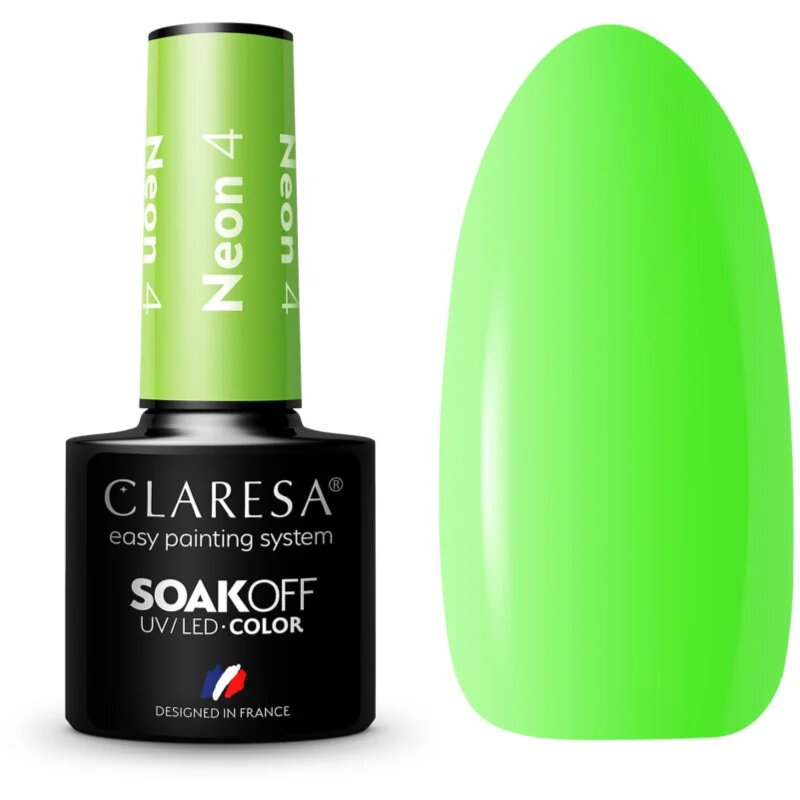 Claresa SoakOff UV/LED Color Neon gelový lak na nehty odstín 4 5 g