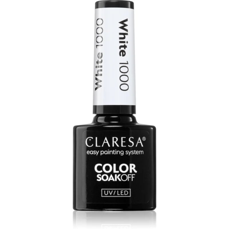 Claresa SoakOff UV/LED Color White gelový lak na nehty odstín 1000 5 g