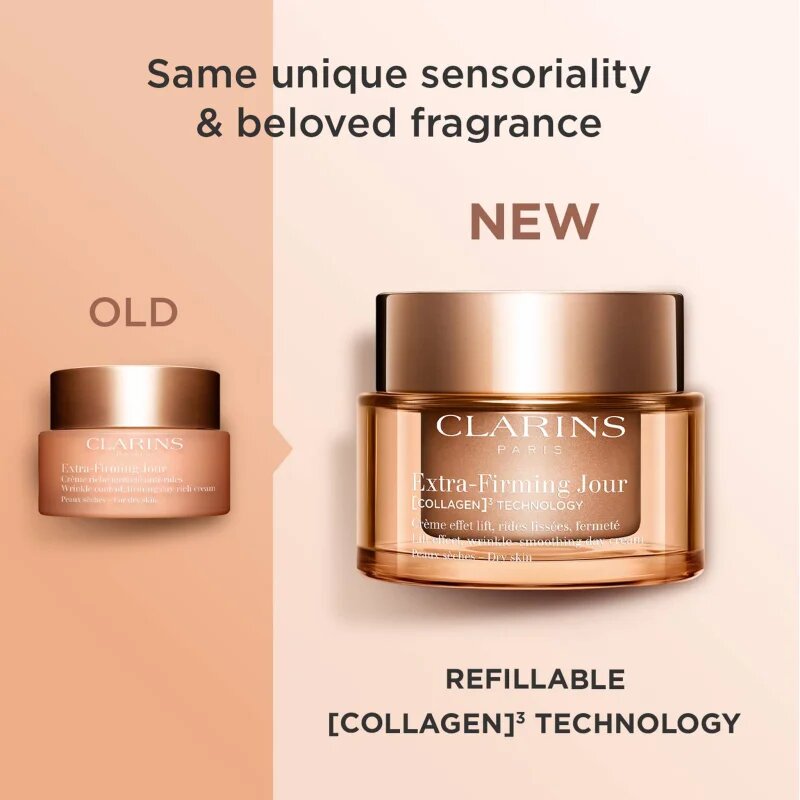 Clarins Extra-Firming Day Cream Refill denní liftingový krém proti vráskám pro suchou pleť refill 50 ml