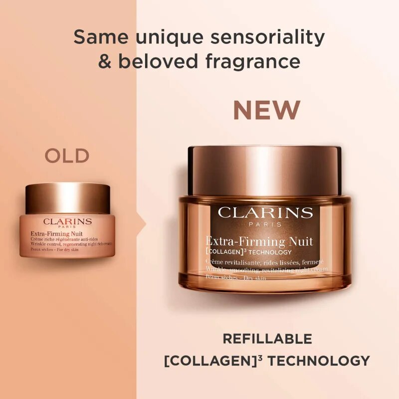 Clarins Extra-Firming Night Cream Refill noční liftingový krém proti vráskám pro suchou pleť refill 50 ml