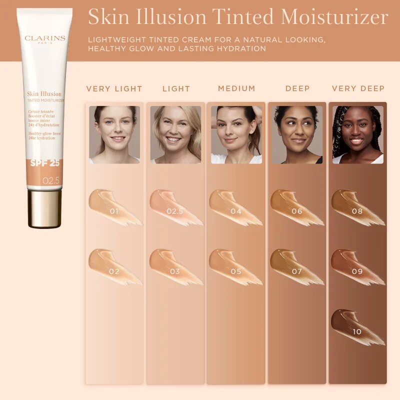 Clarins Skin Illusion Tinted Moisturizer tónovací krém SPF 25 odstín 09 40 ml