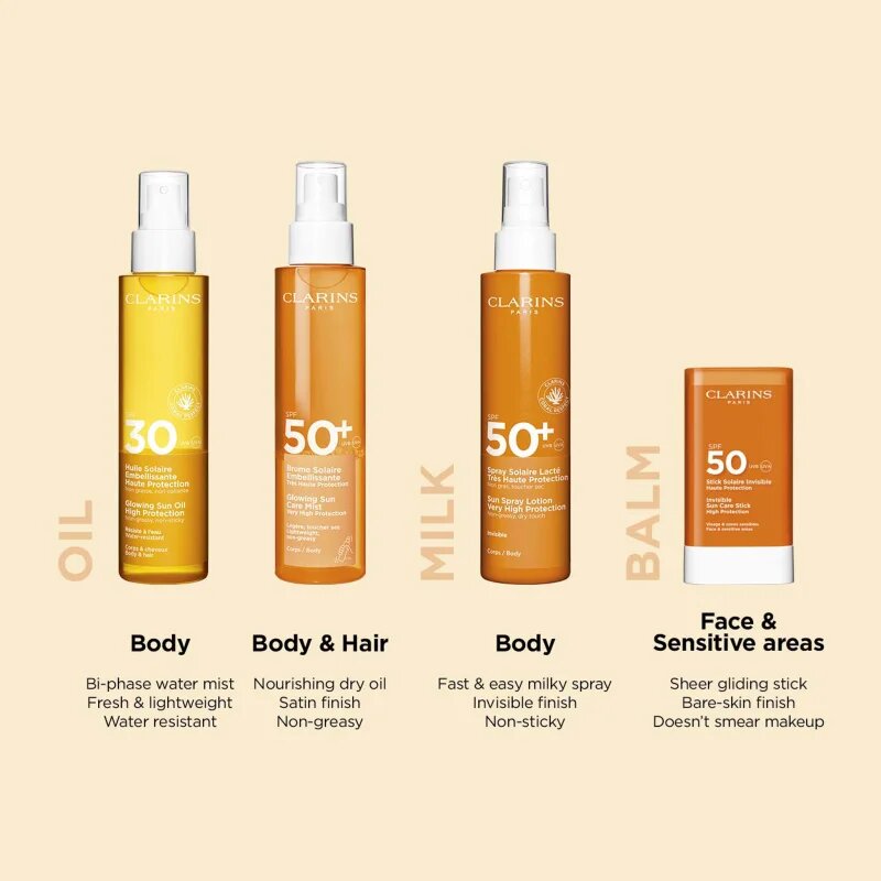 Clarins Sun Body Mist SPF50+ opalovací mlha ve spreji na tělo SPF 50+ 150 ml