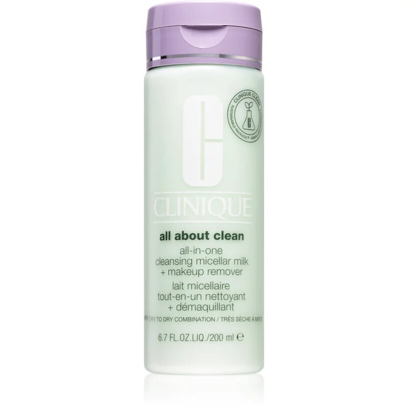 Clinique All About Clean™ All-in-One Cleansing Micellar Milk + Makeup Remover jemné čisticí mléko pro suchou až velmi suchou pleť 200 ml