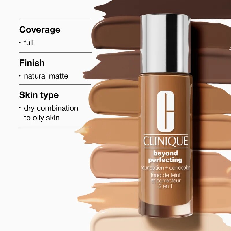 Clinique Beyond Perfecting™ Foundation + Concealer make-up a korektor 2 v 1 odstín CN 58 Honey 30 ml