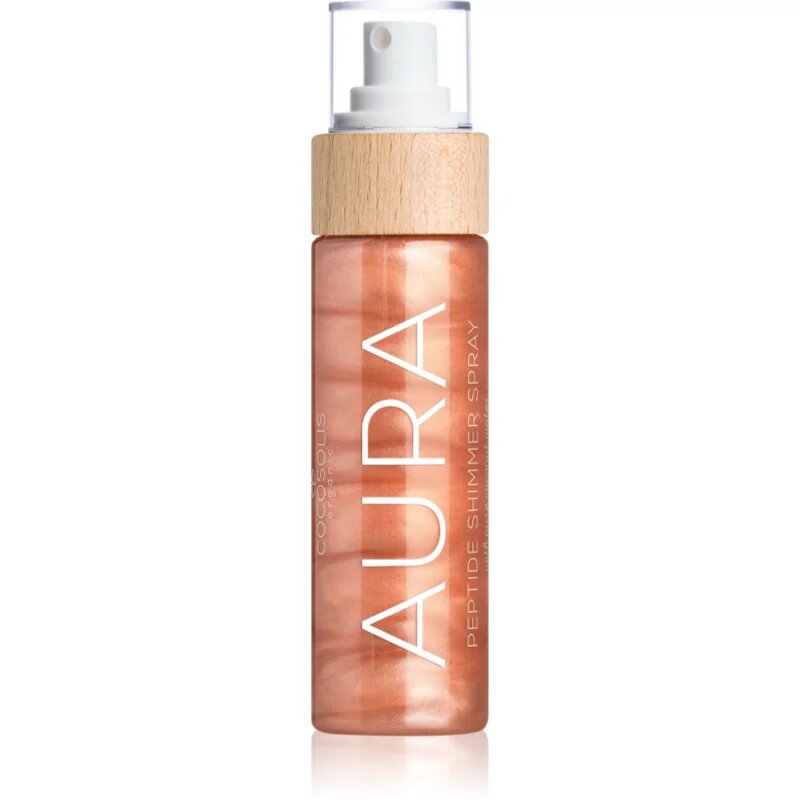 COCOSOLIS AURA Peptide Shimmer Spray hydratační sprej s rozjasňujícím efektem s vůní malin 100 ml