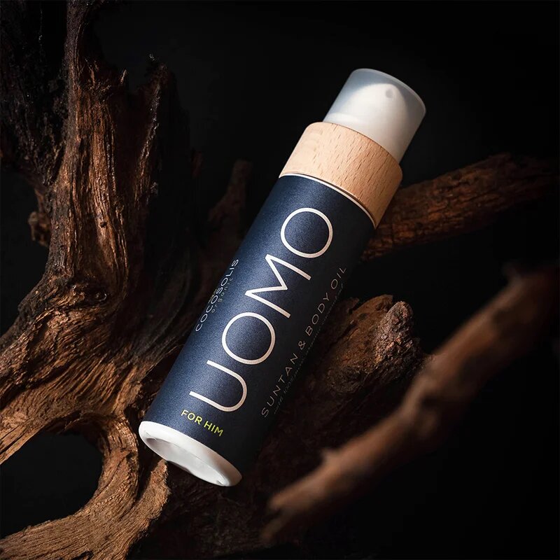 COCOSOLIS UOMO pečující a opalovací olej bez ochranného faktoru pro muže Black Coconut 110 ml
