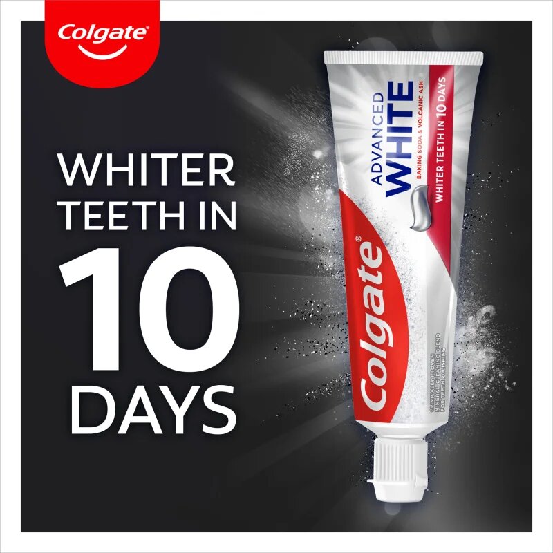 Colgate Advanced White Volcanic Ash and Baking Soda přírodní zubní pasta 75x1