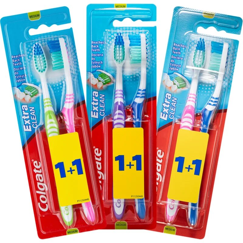 Colgate Extra Clean Medium zubní kartáčky medium 2 ks