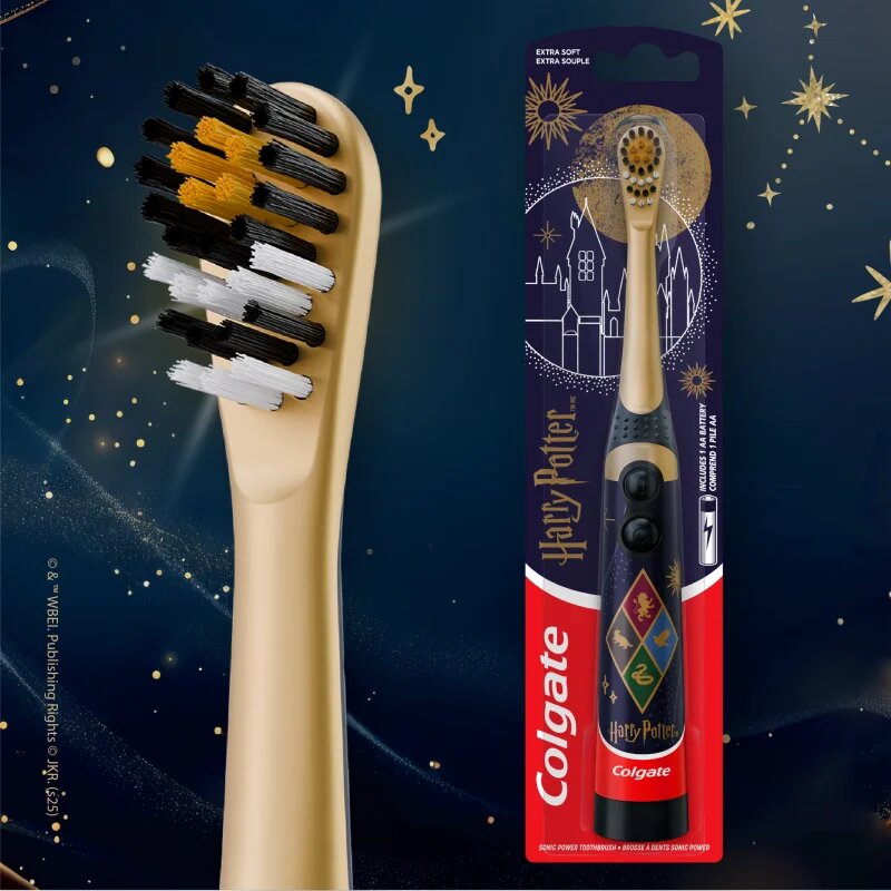 Colgate Harry Potter bateriový dětský zubní kartáček extra soft Silver 1 ks