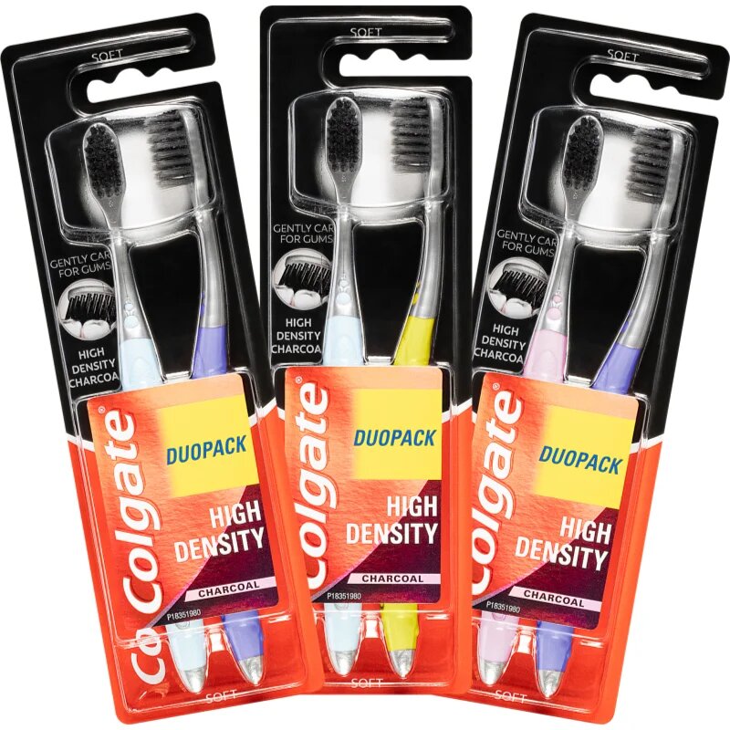 Colgate High Density Charcoal zubní kartáček soft 2 ks