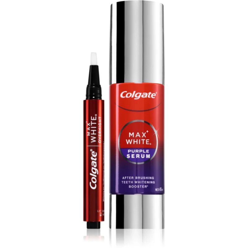 Colgate Max White Pen + Purple Serum Set bělicí sada na zuby