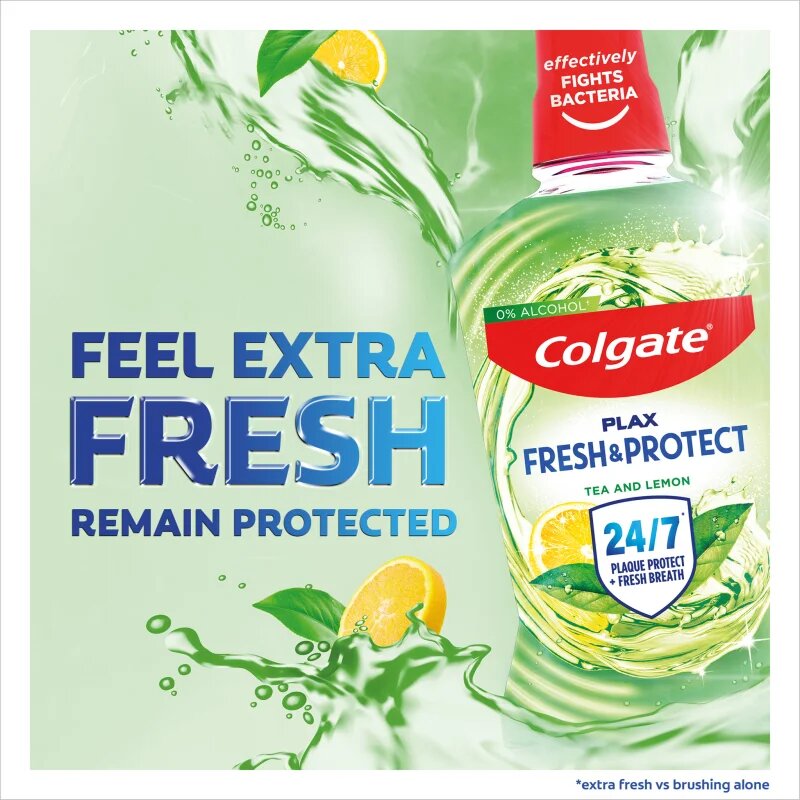 Colgate Plax Tea & Lemon ústní voda proti zubnímu plaku 500 ml