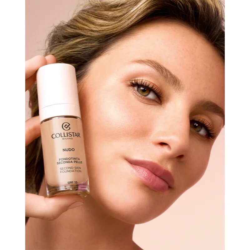 Collistar NUDO Second Skin Foundation SPF 15 rozjasňující hydratační make-up s vyhlazujícím efektem odstín 3R Naturale Rosato 30 ml