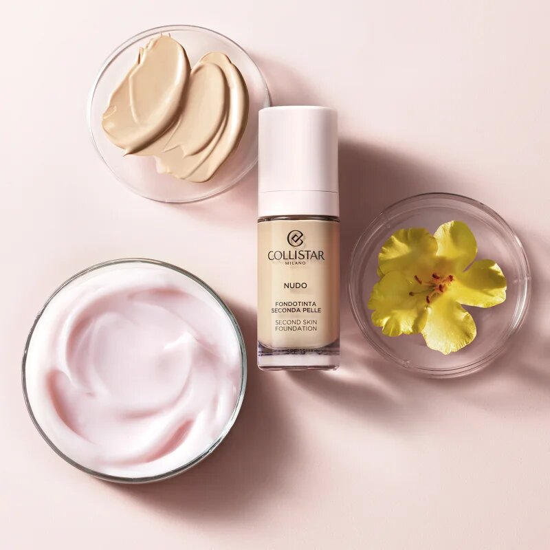 Collistar NUDO Second Skin Foundation SPF 15 rozjasňující hydratační make-up s vyhlazujícím efektem odstín 4N Sabbia 30 ml