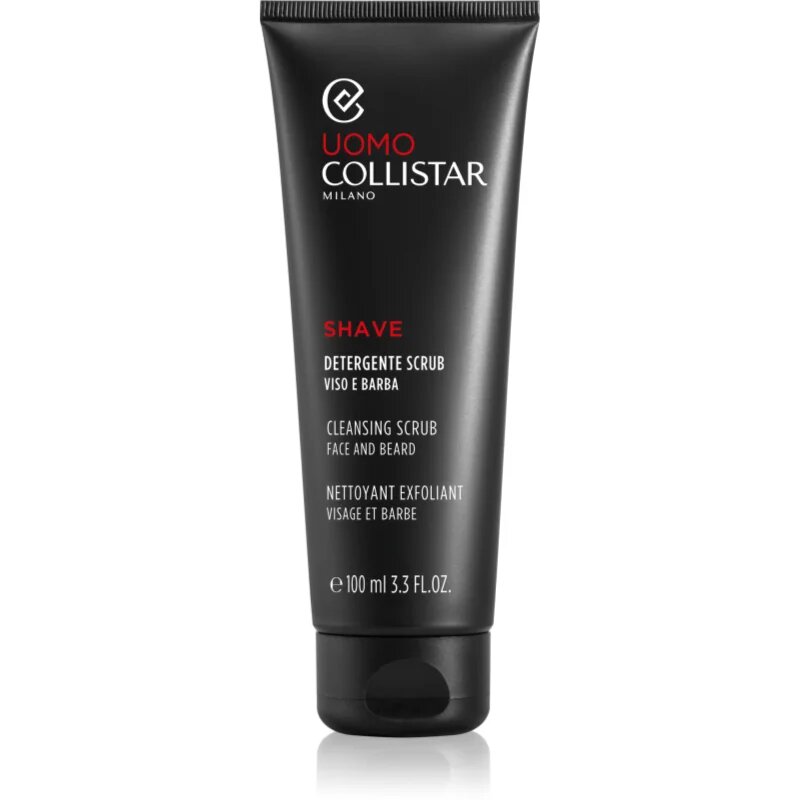 Collistar Uomo Face and Beard Cleansing Scrub čisticí peeling pro přípravu pleti před holením 100 ml