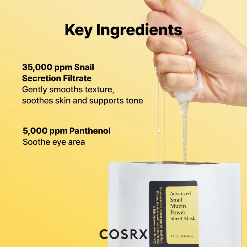 Cosrx Advanced Snail Power Essence protivrásková plátýnková maska s hydratačním účinkem 25 ml