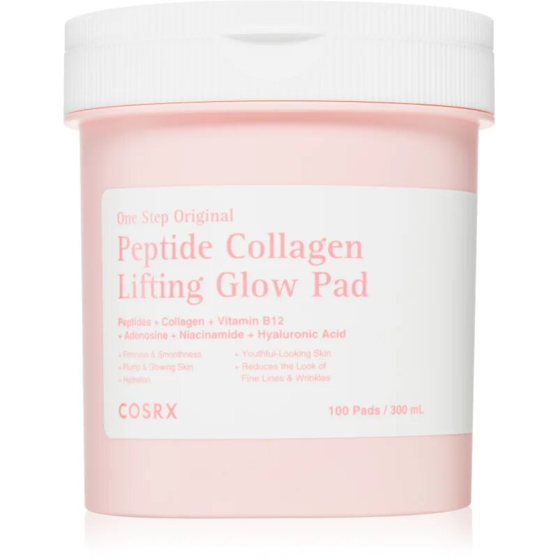 Cosrx One Step Original Peptide Collagen Lifting Glow Pad tonizační polštářky pro zpevnění a lifting pleti 100 ks
