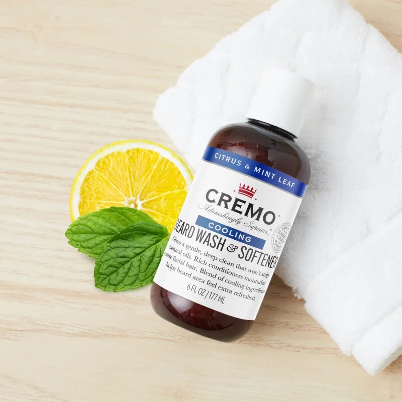Cremo 2 in 1 Beard Wash & Softener šampon na vousy pro muže Citrus & Mint Leaf 177 ml