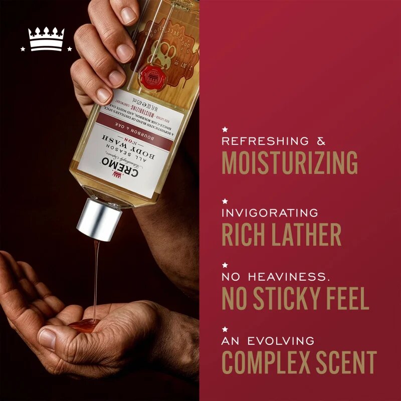Cremo Bourbon & Oak sprchový gel pro muže Woody & Ambery 473 ml