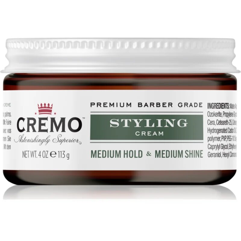 Cremo Hair Styling Cream Medium Styling hydratační stylingový krém na vlasy pro muže 113 g