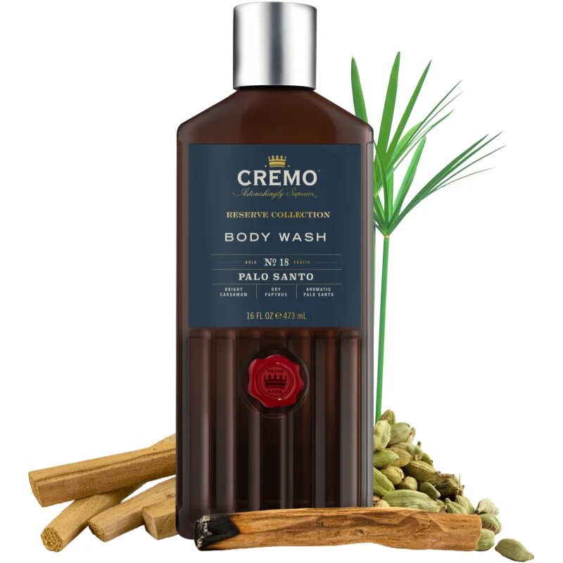 Cremo Reserve Collection Palo Santo energizující sprchový gel pro muže 473 ml