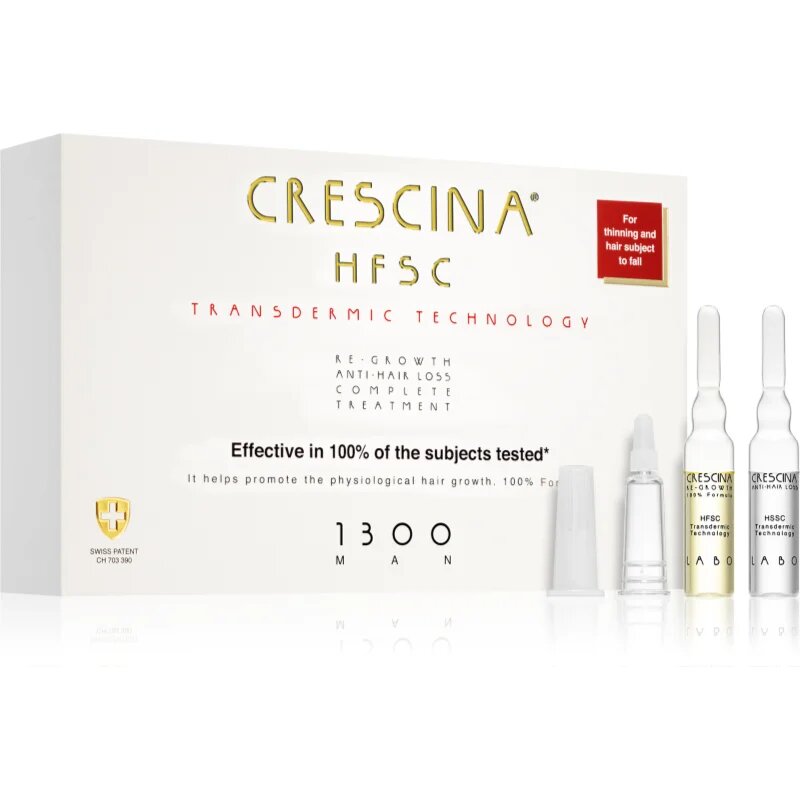 Crescina Transdermic 1300 Re-Growth and Anti-Hair Loss péče pro podporu růstu a proti vypadávání vlasů pro muže 20x35 ml