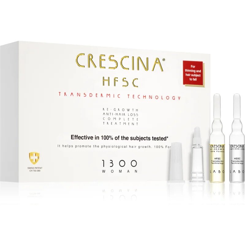 Crescina Transdermic 1300 Re-Growth and Anti-Hair Loss péče pro podporu růstu a proti vypadávání vlasů pro ženy 20x3.5 ml