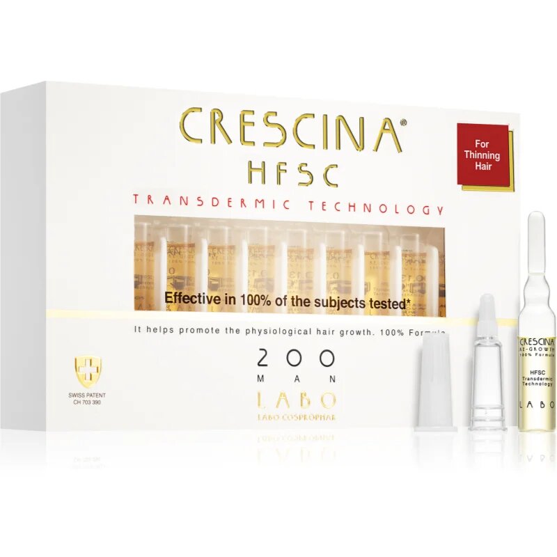 Crescina Transdermic 200 Re-Growth péče pro podporu růstu vlasů pro muže 20x3.5 ml