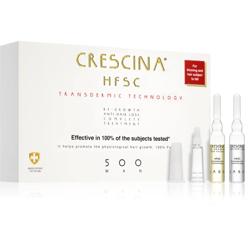 Crescina Transdermic 500 Re-Growth and Anti-Hair Loss péče pro podporu růstu a proti vypadávání vlasů pro muže 20x35 ml