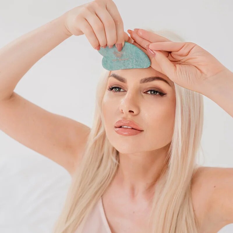 Crystallove Amazonite Gua Sha masážní pomůcka 1 ks